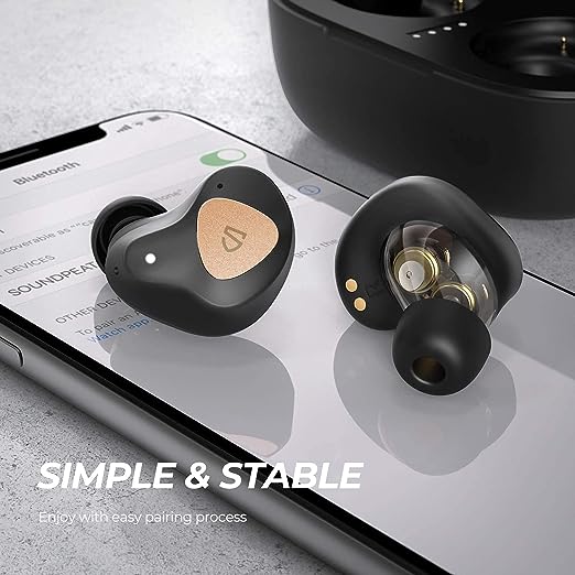 SOUNDPEATS TruEngine SE True Wireless Earbuds Bluetooth 5.0 in-Ear Headphones, Earphones Built-in Mic, 500 mAh Battery, 27 Hours Playtime, Qualcomm AptX HD Audio, IPX5 Sweat-Proof (Black) SOUNDPEATS TruEngine SE True Wireless Earbuds Bluetooth 5.0 in-Ear Headphones, Earphones Built-in Mic, 500 mAh Battery, 27 Hours Playtime, Qualcomm AptX HD Audio, IPX5 Sweat-Proof (Black)